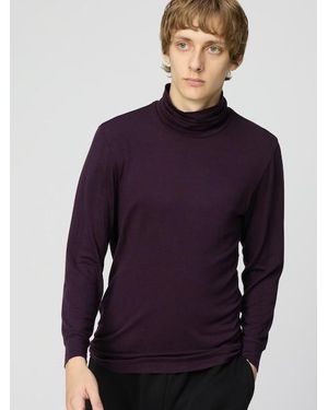 Uniqlo Heattech Extra Warm Cashmere Blend Turtleneck T-Shirt (Long Sleeve) - Blue
