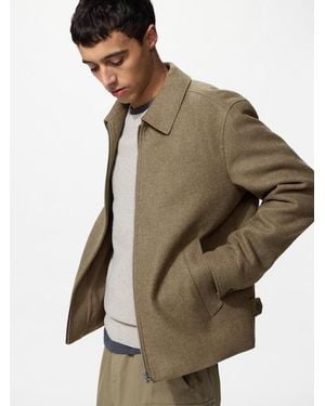 Uniqlo Single Collar Short Blouson - Natural