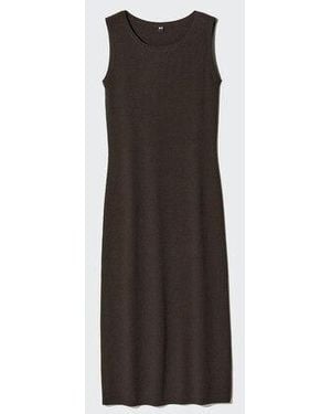Uniqlo Vestido Punto Canalé Sin Mangas (Lavable A Máquina) - Blanco