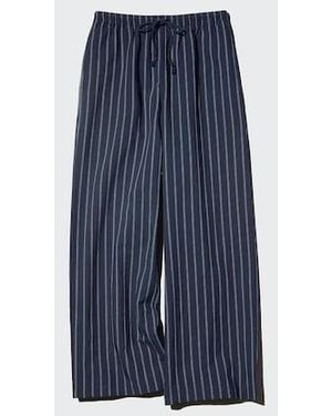 Uniqlo Linen Blend Easy Trousers (Striped) - Blue
