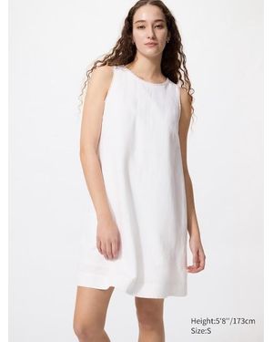 Uniqlo Linen Blend Mini Dress (Sleeveless) - White