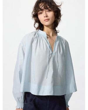 Uniqlo Cotton Blouse (Printed) - Blue