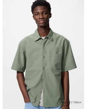 Uniqlo Seersucker Shirt (Short Sleeve) - Green