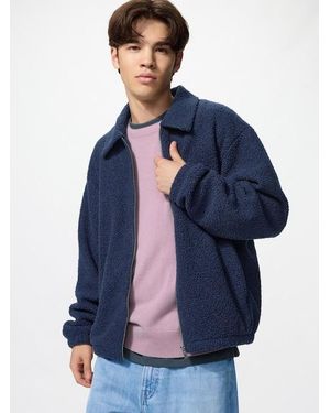 Uniqlo Pile Lined Fleece Blouson - Blue