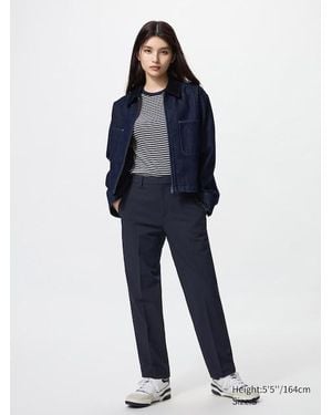 Uniqlo Pantalón Smart Tobillero - Azul