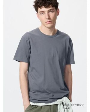 Uniqlo Airism Cotton Crew Neck T-Shirt - Blue