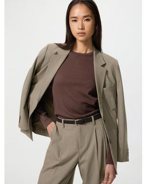 Uniqlo Soft Ribbed T-Shirt (Long Sleeve) - Brown