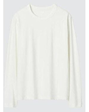Uniqlo 100% Supima Cotton T-Shirt (Long Sleeve) - White