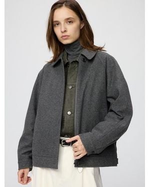 Uniqlo Wool Blend Harrington Jacket - Grey