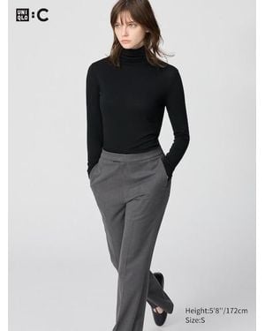 Uniqlo Heattech Extra Warm Cashmere Blend Turtleneck T-Shirt - Black