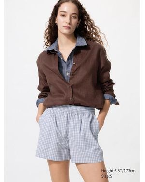 Uniqlo Cotton Easy Shorts (Checked) - White