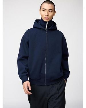 Uniqlo Sweat Oversized Full-Zip Hoodie - Blue