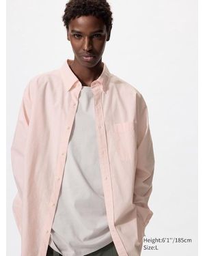 Uniqlo Camicia Popeline A Quadretti - Rosa