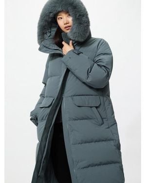 Uniqlo Ultra Warm Down Long Coat - Blue