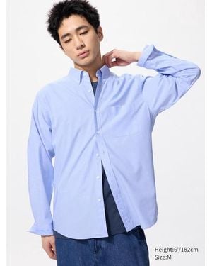 Uniqlo Camicia Popeline Regular - Blu