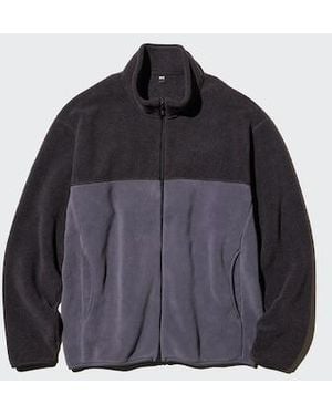 Uniqlo Fleece Full-Zip Jacket (Colour Block) - Blue