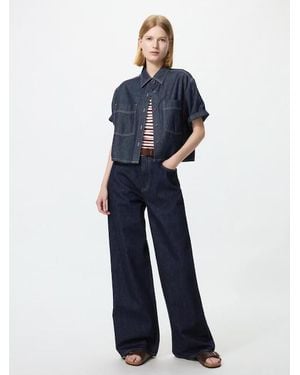 Uniqlo High Rise Wide Jeans (Longer) - Blue