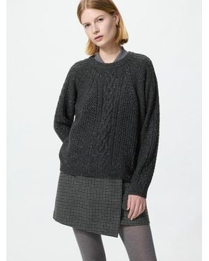 Uniqlo Tweed Wrap Skort - Schwarz