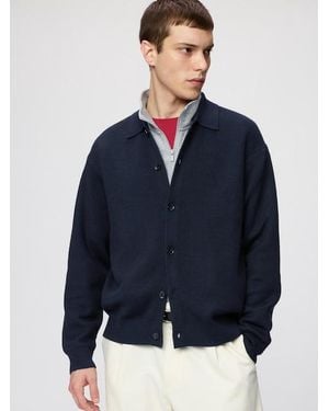 Uniqlo Merinowollmix Strickjacke - Blau