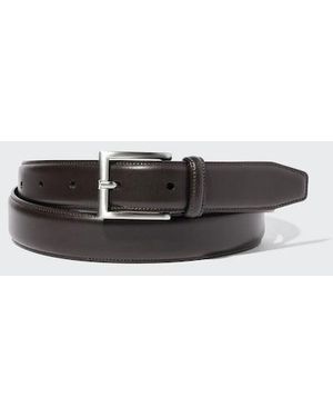 Uniqlo Italian Leather Stitched Belt - White