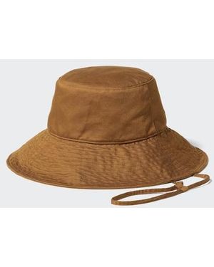 Uniqlo Uv Protection Cotton Linen Wide Brim Hat - Brown