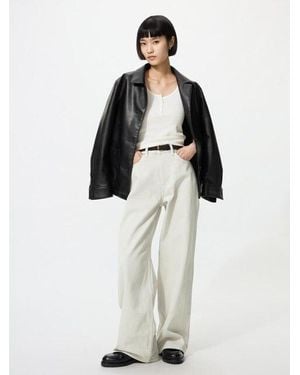 Uniqlo Vaquero Ancho Tiro Alto - Blanco