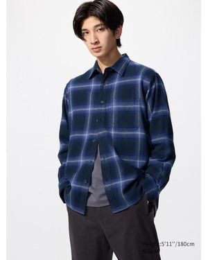 Uniqlo Camisa Franela Cuadros - Azul