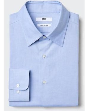 Uniqlo Super Non-Iron Regular Fit Shirt (Regular Collar) - Blue