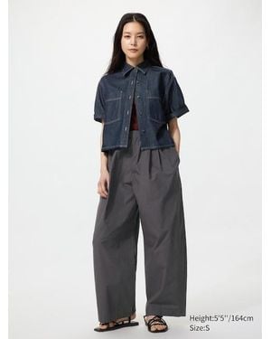 Uniqlo Cotton Volume Easy Trousers - Blue