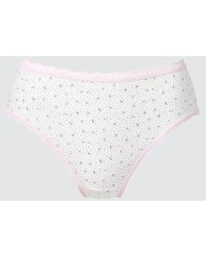 Uniqlo Briefs (High Rise, Flowers) - White