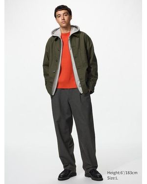 Uniqlo Pleated Relaxed Wide Trousers - Red