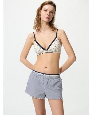 Uniqlo Cotton Boxer Easy Shorts (Gingham) - Blue