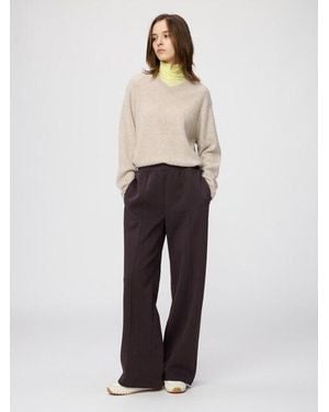 Uniqlo Sweat Straight Trousers (Shorter) - Brown