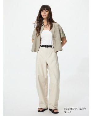 Uniqlo Jersey Barrel Leg Trousers Long - White