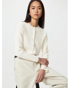 Uniqlo Mini Cable Knit V Neck Cardigan - Natural