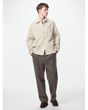 Uniqlo Pleated Wide Trousers (Brushed Jersey, Homespun) - White