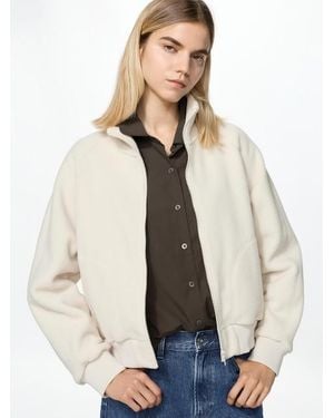 Uniqlo Fleece Short Blouson - Natural