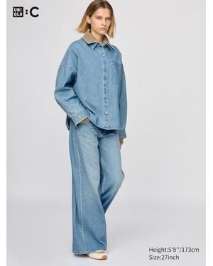 Uniqlo Low Rise Wide Jeans - Blue