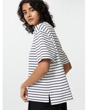 Uniqlo Airism Cotton T-Shirt (Stripe) - White