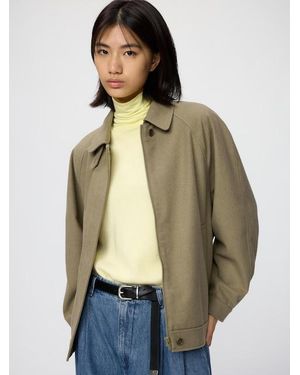 Uniqlo Wool Blend Harrington Jacket - Natural