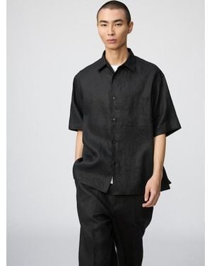 Uniqlo 100% Premium Linen Oversized Shirt - Black