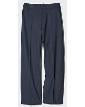 Uniqlo Smart Wide Trousers (Striped) - Blue
