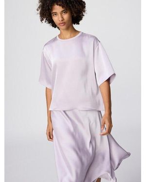 Uniqlo Satin Oversized Short Blouse (Half Sleeve) - White
