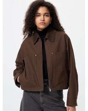 Uniqlo Zip-Up Short Jacket - Brown