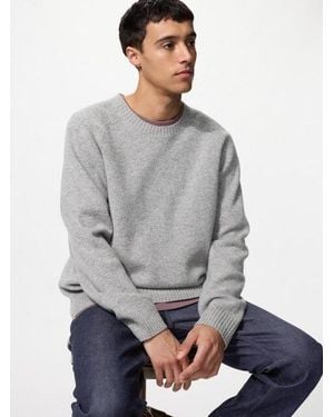 Uniqlo 100 Lammwolle Pullover (Rundhals) - Grau