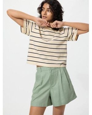 Uniqlo Linen Cotton Shorts - Green