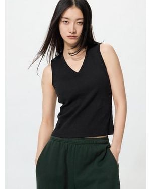 Uniqlo V Neck Bra Top - Black