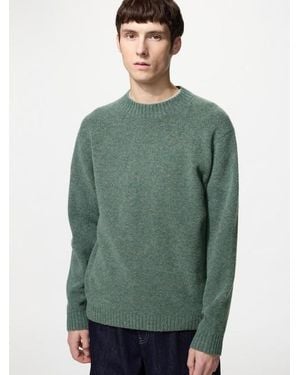 Uniqlo Soufflé Yarn Crew Neck Jumper - Green