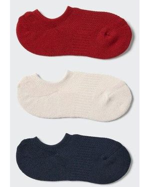 Uniqlo No-Show Socks (Sports Pile, 3 Pairs) - Red