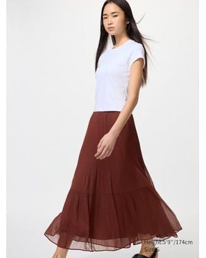 Uniqlo Falda Chifón - Marrón